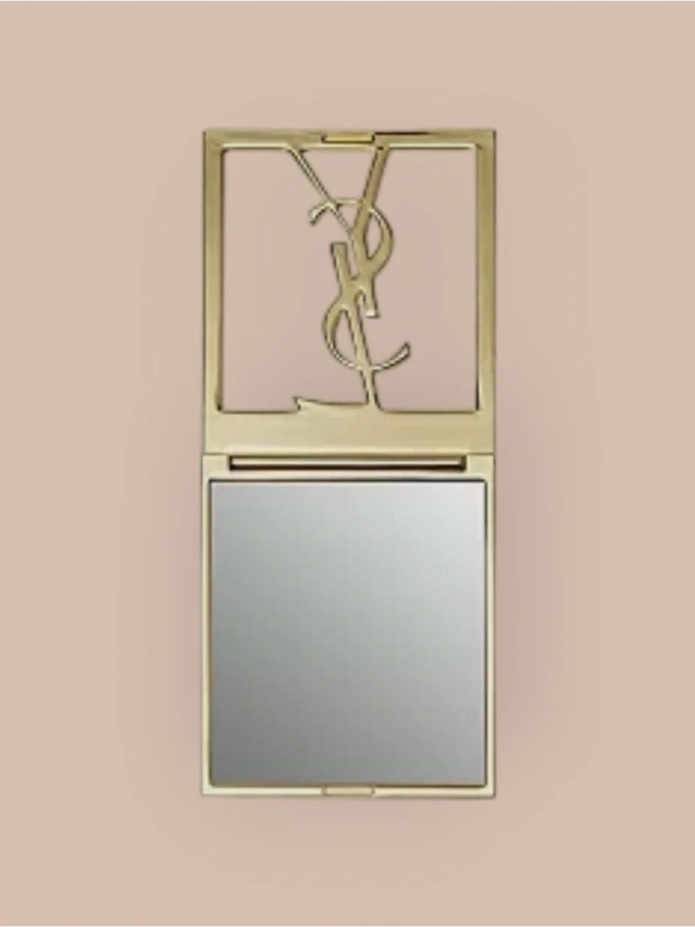 Gold YSL (Yves Saint Laurent) Beauty (Fold-Over) Cosmetic-Makeup Compact Mirror